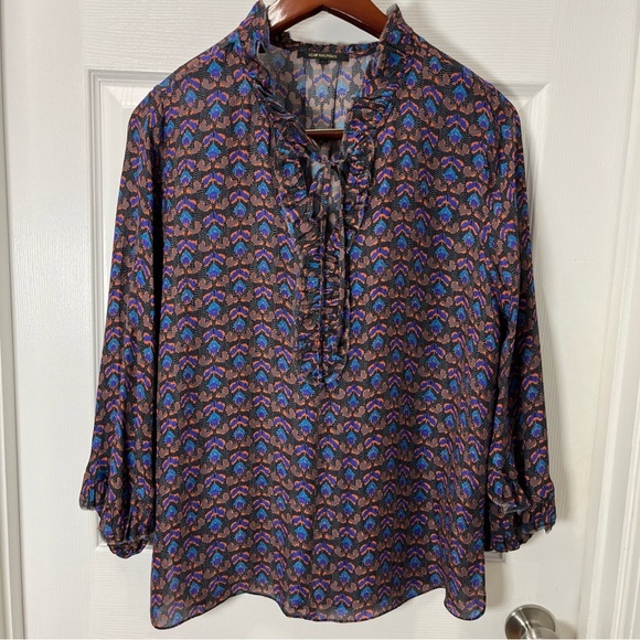 Kobi Halperin Women's Robyn Multicolor Patterned Blouse size large Silk Blend - Picture 1 of 12